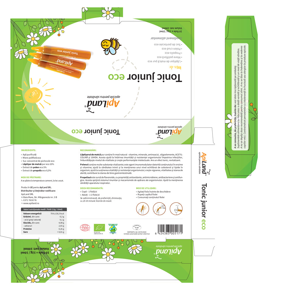 Tonic junior ECO - 10 fiole x 12g – ApiLand SRL