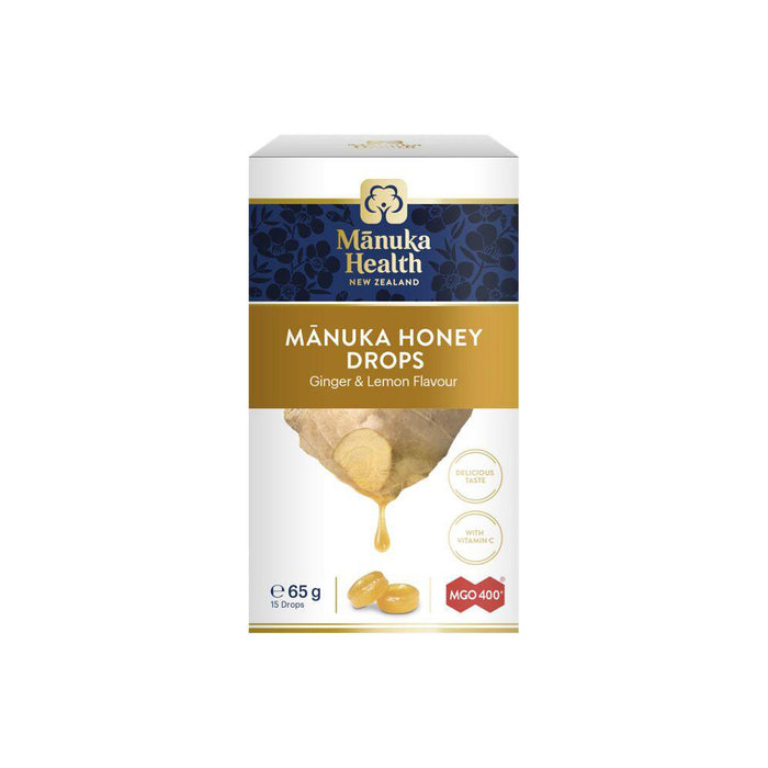 BOMBOANE CU MIERE DE MANUKA MGO™ 400+, GHIMBIR ȘI LĂMÂIE - 65g 1