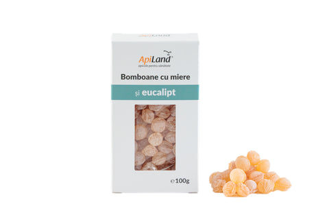 Black Friday Apiland - Bomboane cu miere și eucalipt - 100g - Reducere [discount]%