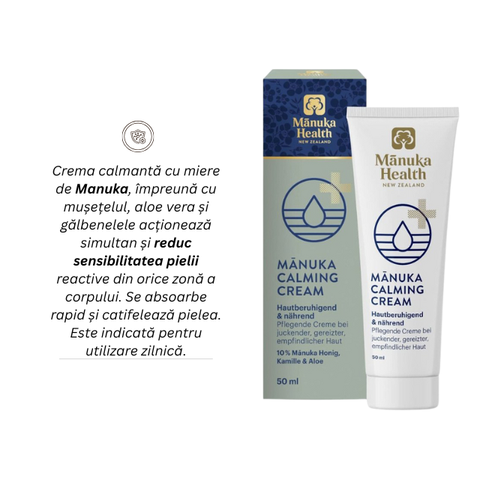 Manuka calming cream - Cremă calmantă și regenerantă cu 10% miere de Manuka, mușețel și aloe vera - 50 ml 2