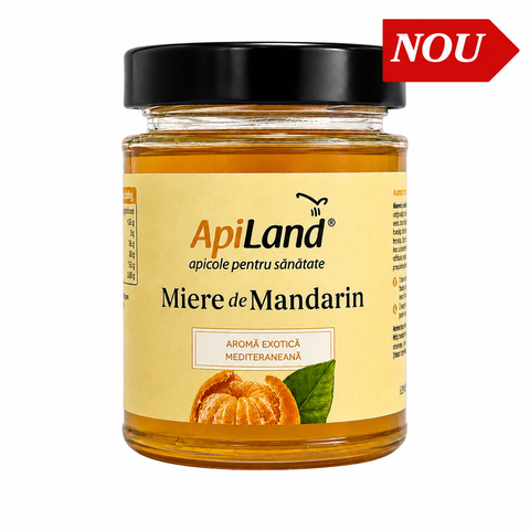 Miere crudă Gourmet de Mandarin, aromă exotică mediteraneană, aliat natural împotriva stresului și a insomniei, 300g