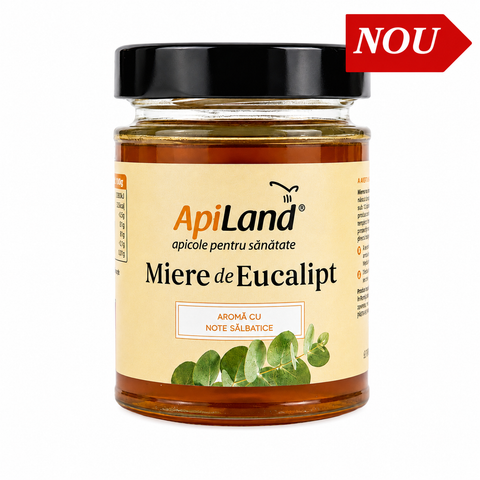 Miere crudă Gourmet de Eucalipt, aromă intensă exotică meditaraneană, aliat împotriva răcelilor, 300g