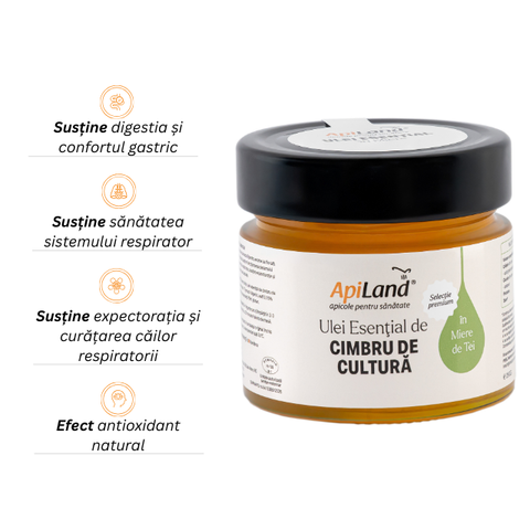 Miere de tei cu ulei esențial de cimbru de cultură - selecție PREMIUM, 250 g 2