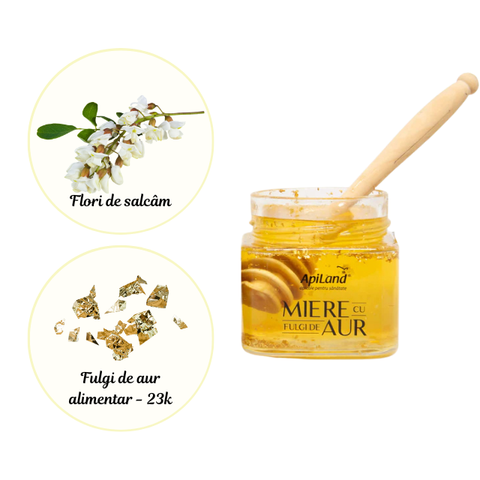 Miere cu fulgi de aur - 300g 3