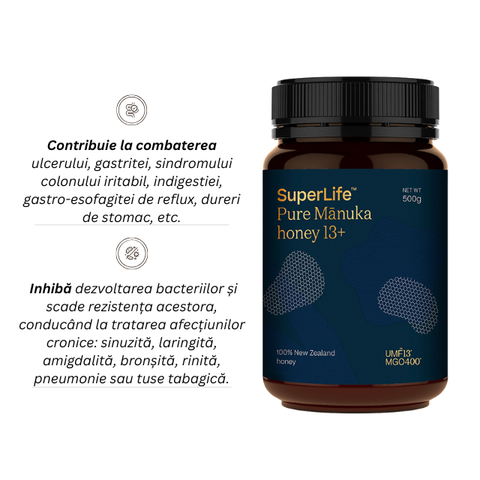 Miere de Manuka SuperLife UMF 13+ | MGO 400+- 500g 2