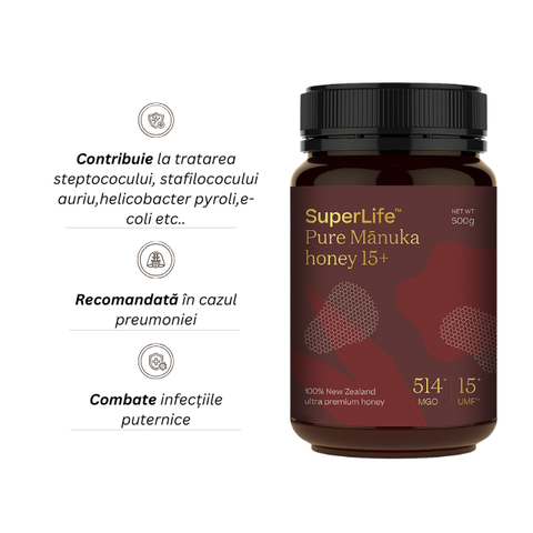 Miere de Manuka SuperLife UMF 15+ | MGO 514+ - 500g 2