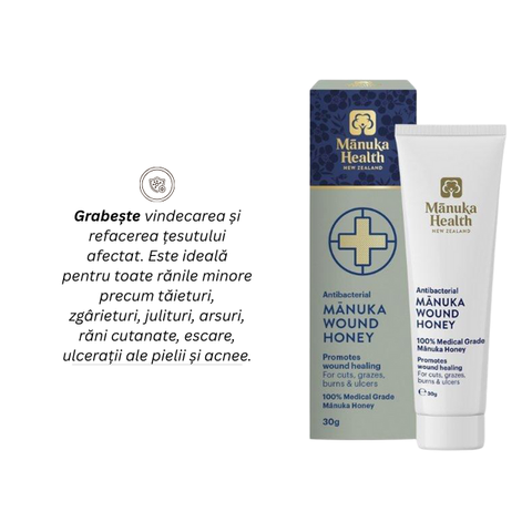 Miere de Manuka antibacteriană - pentru răni - 30g 2