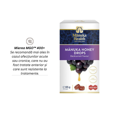 BOMBOANE CU MIERE DE MANUKA MGO™ 400+ ȘI COACĂZE - 65g 2