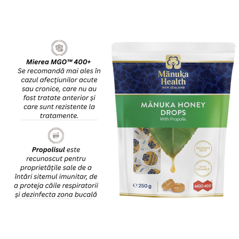 BOMBOANE CU MIERE DE MANUKA MGO™ 400+ ȘI PROPOLIS - 250g 2