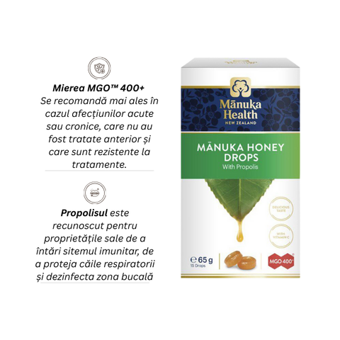 BOMBOANE CU MIERE DE MANUKA MGO™ 400+ ȘI PROPOLIS - 65g 2