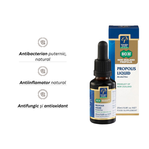Tinctură de Propolis fără alcool Manuka Health - 25ml 2