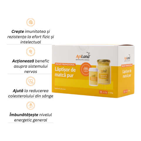 Pachet Lăptişor de matcă PUR convențional 100g + 25g GRATIS 2