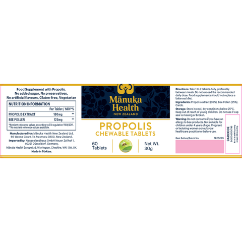 Propolis Manuka Health - 60 tablete masticabile - 30g 4