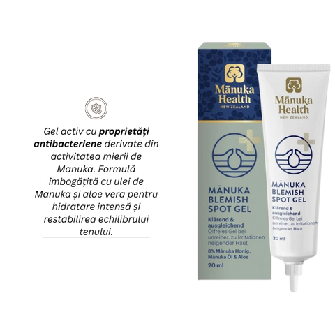 Manuka Blemish Spot Gel - Gel Manuka pentru coșuri, acnee, roșeață, pete - 20 ml 2