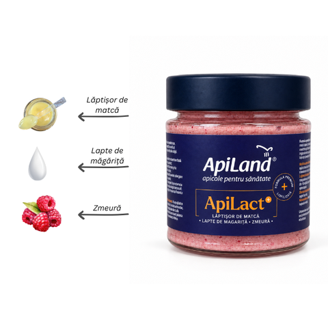 ApiLact+ - Supliment alimentar cu lapte de măgăriță liofilizat, lăptișor de matcă liofilizat și zmeură liofilizată, 150g 2