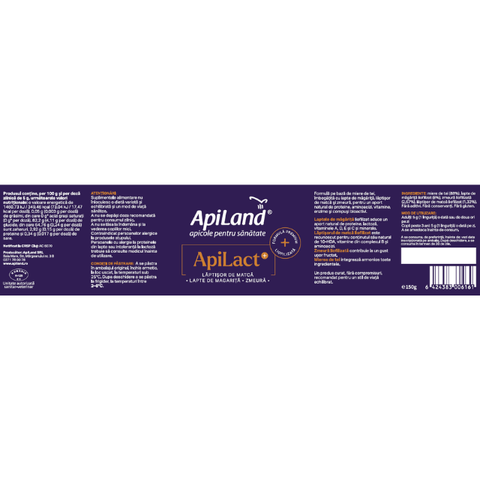 ApiLact+ - Supliment alimentar cu lapte de măgăriță liofilizat, lăptișor de matcă liofilizat și zmeură liofilizată, 150g 4