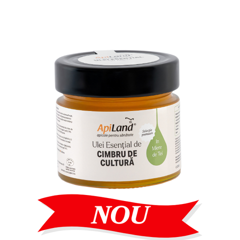 Miere de tei cu ulei esențial de cimbru de cultură - selecție PREMIUM, 250 g