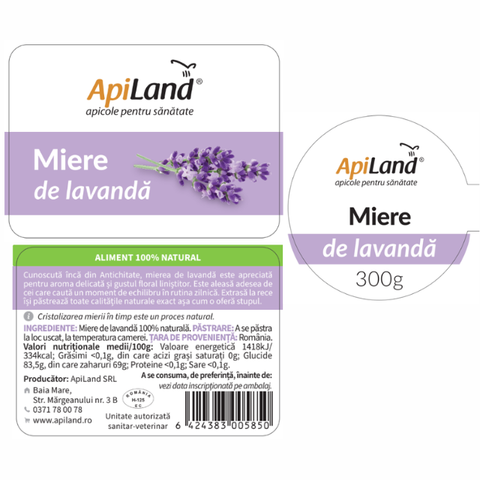 Miere crudă Gourmet de Lavandă, aromă florală intensă, efect relaxant, pentru somn liniștitor, 300g 6