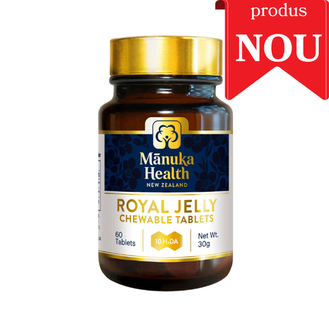 Black Friday Apiland - Lăptișor de matcă Manuka Health - 60 tablete masticabile - 30g - Reducere [discount]%