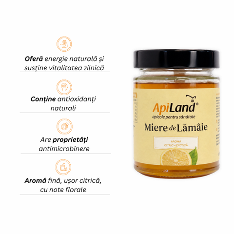 Miere crudă Gourmet de Lămâie, aromă fină citric-exotică, bogată în vitamina C, aliat natural pentru detoxifiere și vitalitate, 300g 2