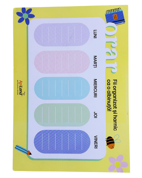 Orar cu logo ApiLand