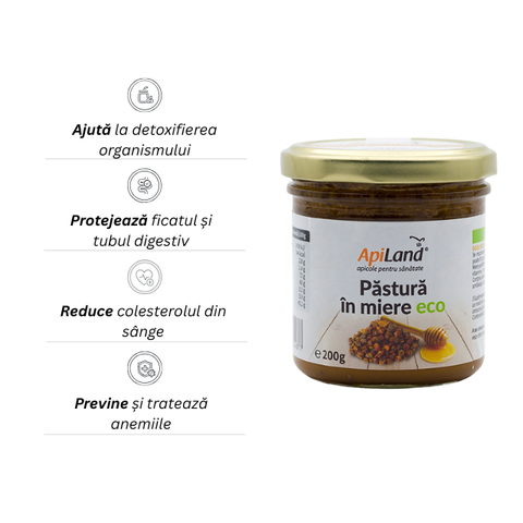 Păstură în miere Apiland ECO 200g - Produs apicol pentru imunitate 2