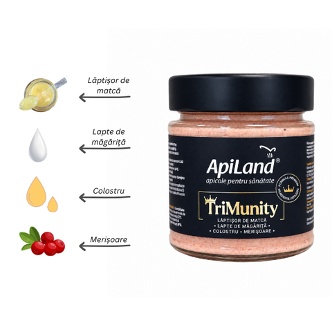 TriMunity - Supliment alimentar complex cu lapte de măgăriță liofilizat, colostru, lăptișor de matcă liofilizat și merișoare liofilizate, 150g 2